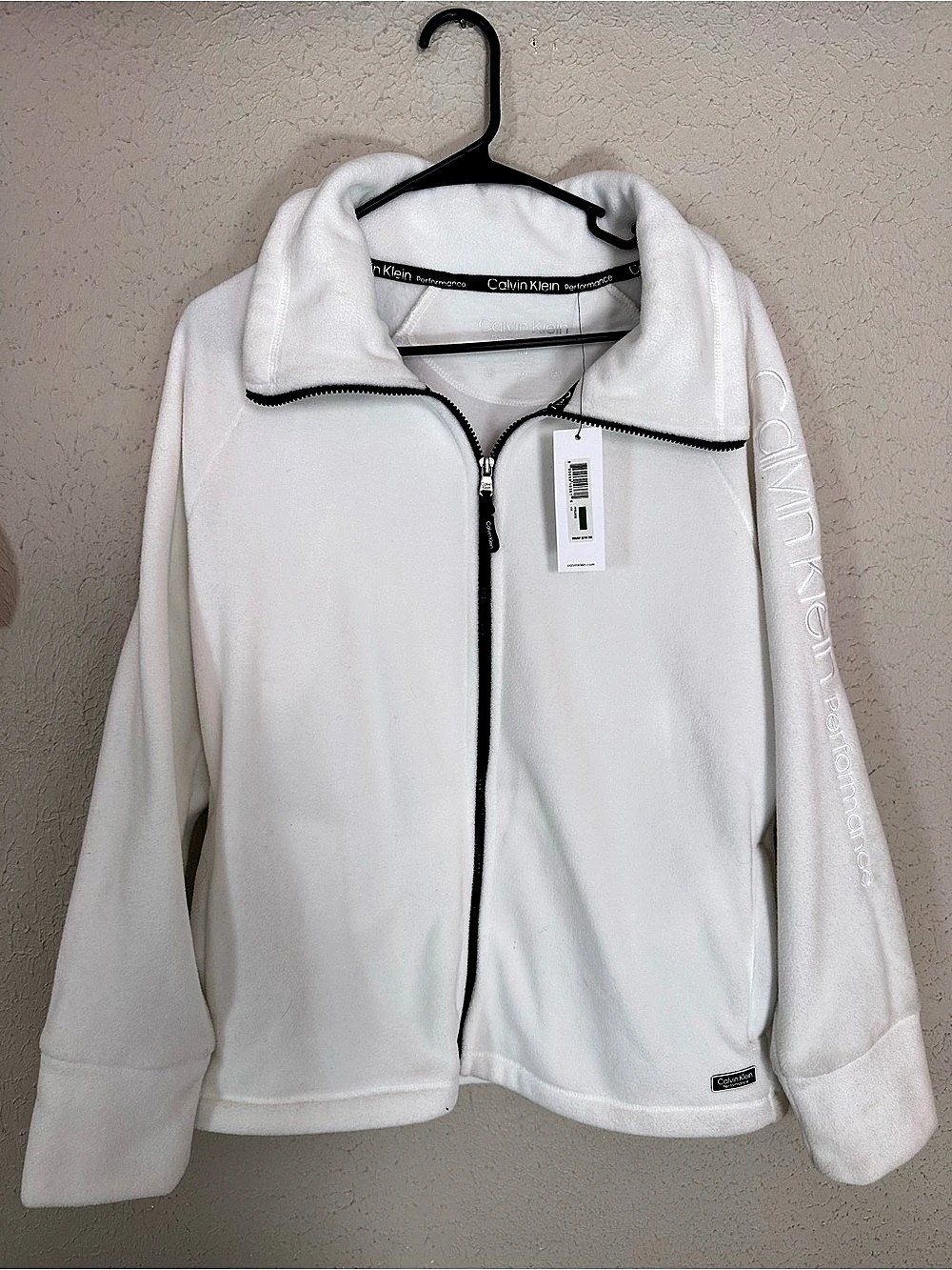Calvin Klein Performance Fleece Full Zip Jacket White L